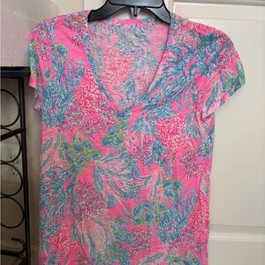 Lilly Pulitzer Pink and Blue Floral Top